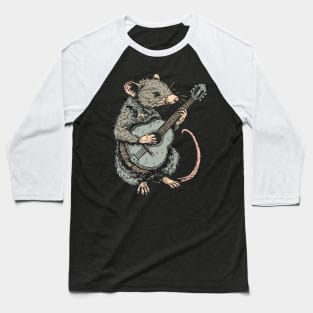 Weird Trash Kitty Guitar Possum Possum Love Animal Baseball T-Shirt